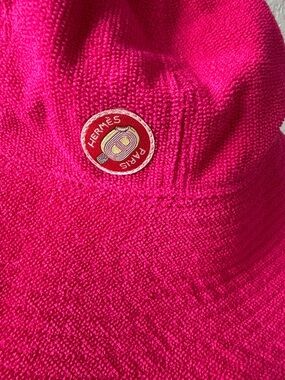 Hermes Hot Pink Bucket Hat with Logo Patch